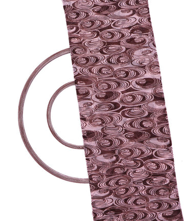 white brown oval print chiffon fabric